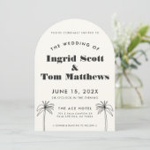 アーチ型ミニマル結婚リスト 招待状 (スタンド正面)