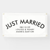 アーチ型モダンたった今結婚しました車 横断幕 (横)