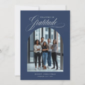 アーチ型モダンフォトビジネスクリスマスカード シーズンカード (正面)