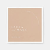 アーチ型モダンミニマル応援スクリプ結婚ト スタンダードカクテルナプキン (正面)