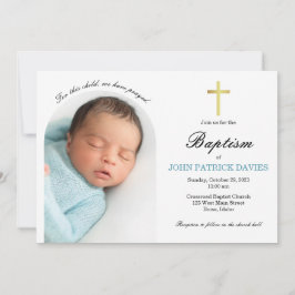 アーチ型写真バプテスマ招待状 招待状