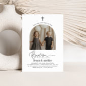アーチ型写真共同バプテスマ招待状 招待状
