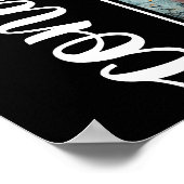 アーチ型写真卒業ブラック ポスター (角)