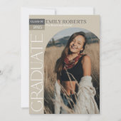 アーチ型写真卒業発表招待状 招待状 (正面)