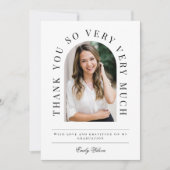 アーチ型卒業サンキューカード白黒 サンキューカード (正面)