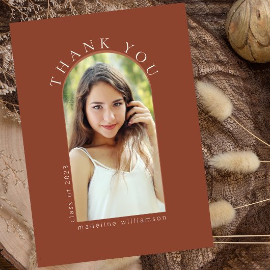 アーチ型卒業サンキューカード サンキューカード