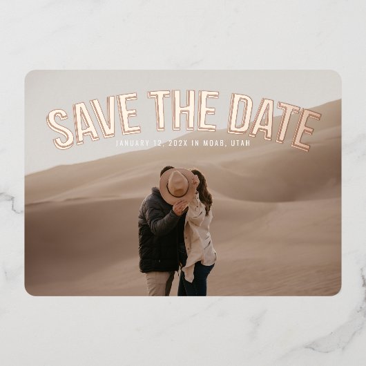 アーチ型日付箔の保存招待状 箔招待状 (正面)