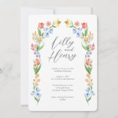 アーチ型春フローラ結婚ーズ 招待状 (正面)