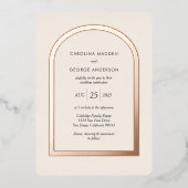 アーチ型結婚式の箔押し招待状 箔招待状 (正面)