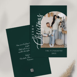 アーチ型緑の写真クリスマスグリーティング シーズンカード