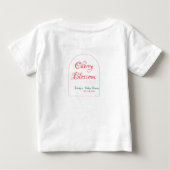 アーチ型 桜 赤 緑 ベビーシャワー な ベビーTシャツ (裏面)