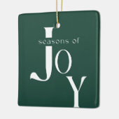 アーチ幾何学グリーンフォトクリスマス セラミックオーナメント (左)
