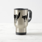 アーチ形にされたハロウィンのおもしろいな黒猫 トラベルマグ (正面右)