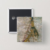 アーチ形にされたハープを演奏している女性 缶バッジ (正面&裏面)