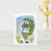 アーチ形にされた格子垣 カード (黄色い花)