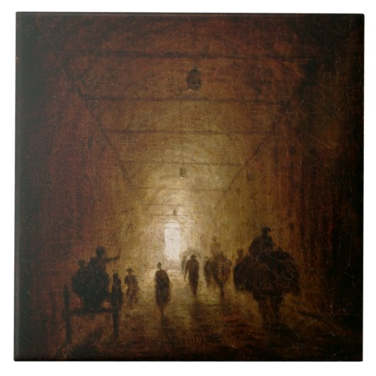 アーチ形にされたPを通っているライダーおよび歩行者 タイル (正面)