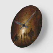 アーチ形にされたPを通っているライダーおよび歩行者 ラウンド壁時計 (傾斜)