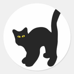 アーチ形になる黒猫 ラウンドシール