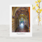 アーチ形の入口-概要のお祝い カード (黄色い花)