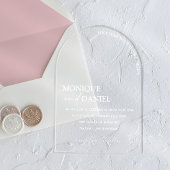 アーチ形エレガント書道シンプル結婚の アクリル招待状