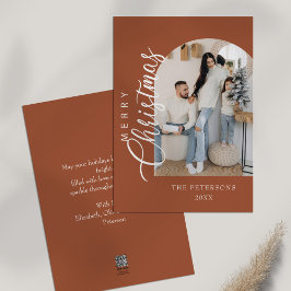 アーチ形テラコッタフォトクリスマスグリーティング シーズンカード