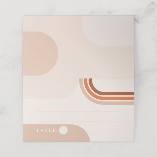 アーチ形結婚のボホベージュの座席表 プレイスカード (外部開封)