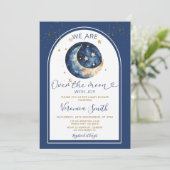 アーチ我々は喜び赤ちゃんシャワーで月の上にいる 招待状 (スタンド正面)