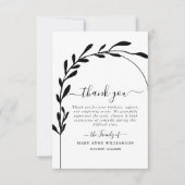 アーチ文字スクリプト葬儀サンキューカード サンキューカード (正面)