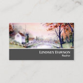 アーチ橋ニューイングランド風景水彩 名刺 (正面)