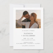アーチ状の写真が入ったエレガントな結婚式の招待状 招待状 (裏面)