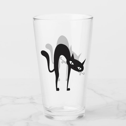 アーチ猫デザイン飲みガラス タンブラーグラス (正面)