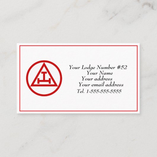 アーチ王室のフリーメーソンフリーメーソンシンボルマソニック 名刺 (正面)