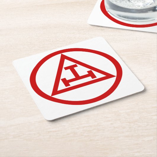 アーチ王室のーマソン円形 スクエアペーパーコースター (アングル)