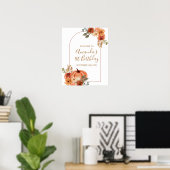 アーチ素朴テラコッタ1stバースデーウェルカムサイン ポスター (ホームオフィス)