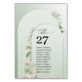 アーチ素朴ーほこりま葉った緑の赤面フローラ テーブルナンバー (裏面)