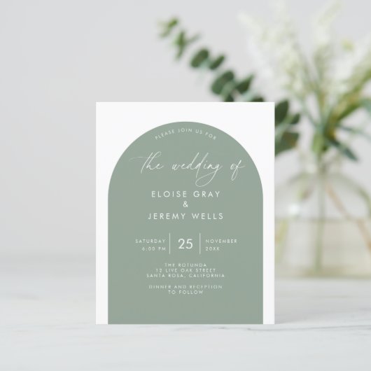 アーチ結婚式招待状 (スタンド正面)