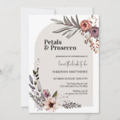 アーチ花びら&プロセッコボホフローラブライダルシャワー 招待状 (正面)