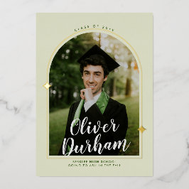 アーチ芸術的ー卒業箔招待状 箔招待状