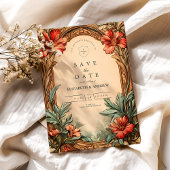 アーチ華美アールヌーボー結婚式招待状 セーブザデート