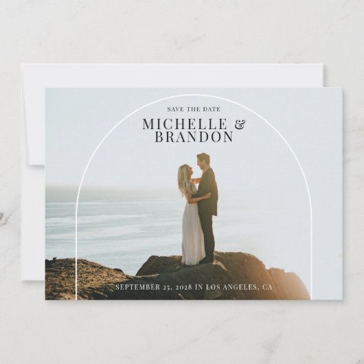 アーチ詳細フルフォト洗練された日付を保存 セーブザデート (正面)