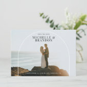 アーチ詳細フルフォト洗練された日付を保存 セーブザデート (スタンド正面)