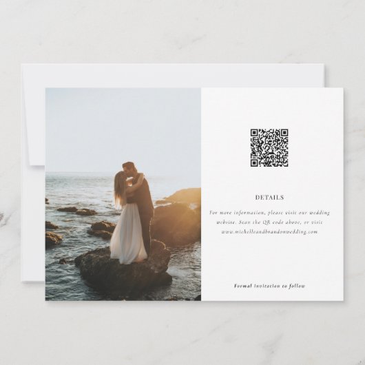 アーチ詳細フルフォト洗練された日付を保存 セーブザデート (裏面)