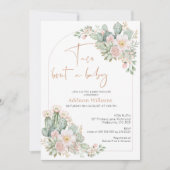 アーチ赤面フローラタコブアベビーベビー 招待状 (正面)