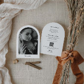 アーチ エロープメント アナウンスメント 写真とQRコード付き 招待状