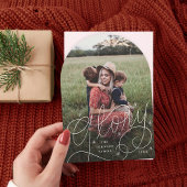 アーチ・グローリー・ハンドレタリング・ホリデー写真カード 招待状