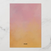  アーチ スクリプト ラブ ペイント ピンク ゴールド バーティカル リアル 箔シーズンカード (裏面)