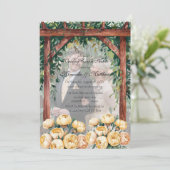 アーチ バターイエロー フォト ウェディング カップル シャワー 招待状 (スタンド正面)