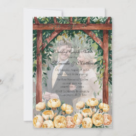 アーチ バターイエロー フォト ウェディング カップル シャワー 招待状