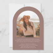 アーチ フォト ブラシ カリグラフィー 卒業 披露宴 招待状 (裏面)