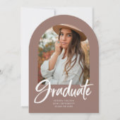 アーチ フォト ブラシ カリグラフィー 卒業 披露宴 招待状 (正面)